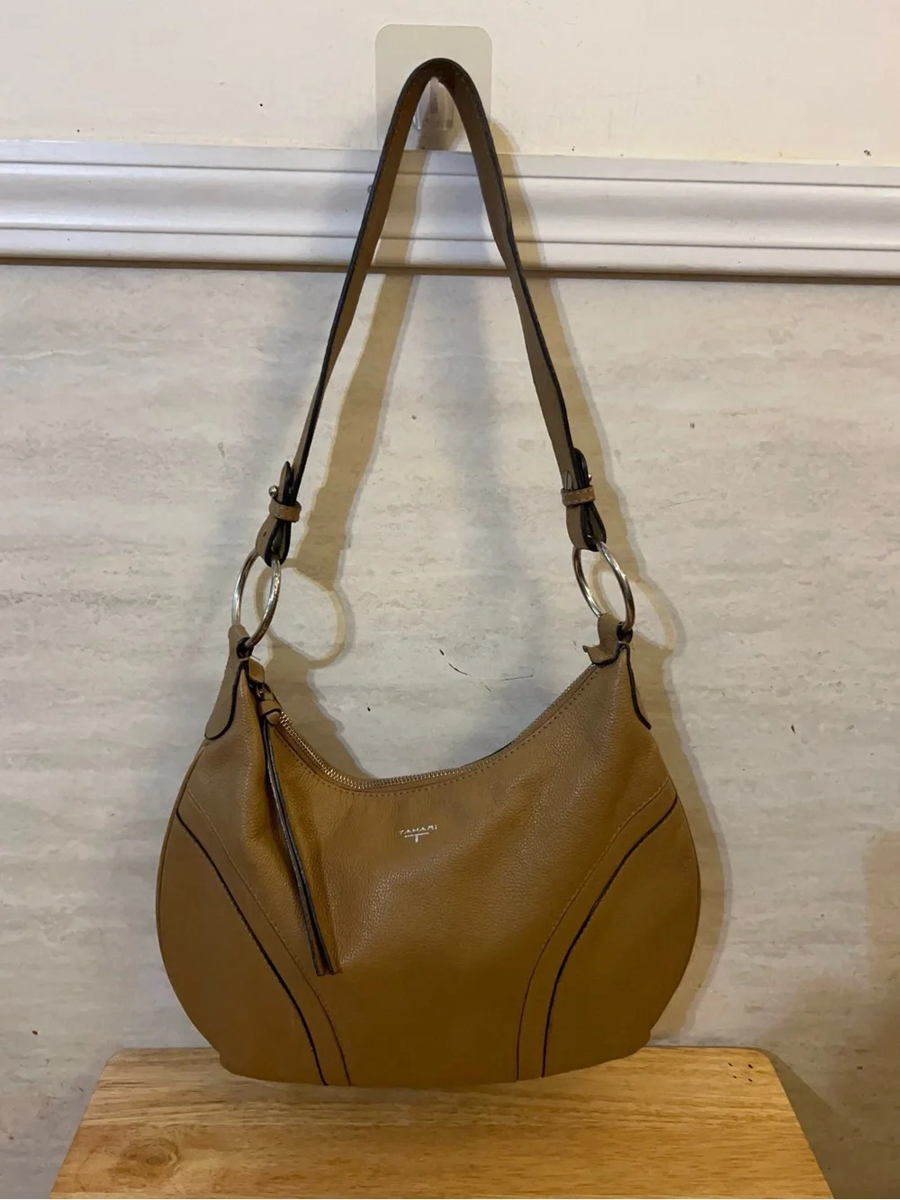 Tahari Pebbled leather hobo-style shoulder bag